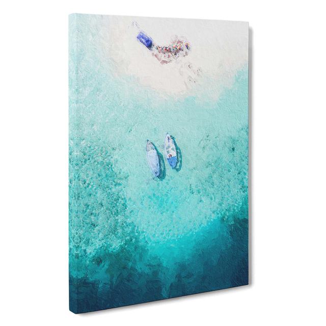 Boats in the Maldives in Abstract - Wrapped Canvas Painting Print East Urban Home Size: 76cm H x 50cm W x 3cm D on Productcaster.