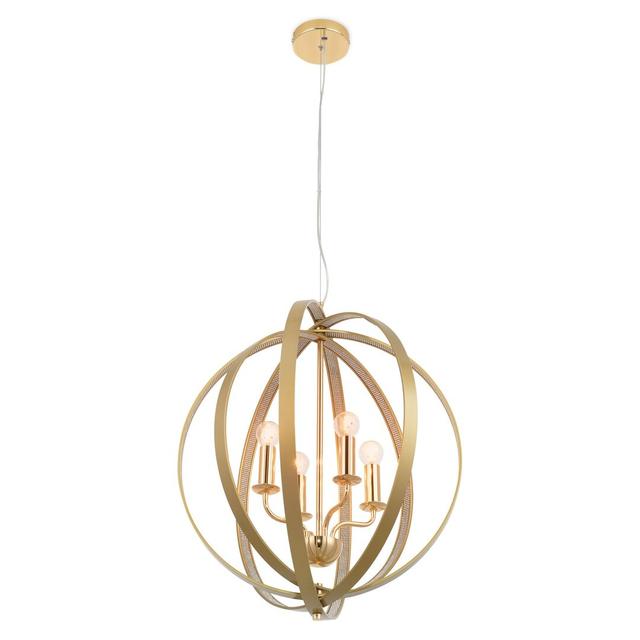 Brielle 4-Light Shaded Chandelier Rosalind Wheeler Fixture Finish: Gold, Shade Colour: Gold on Productcaster.