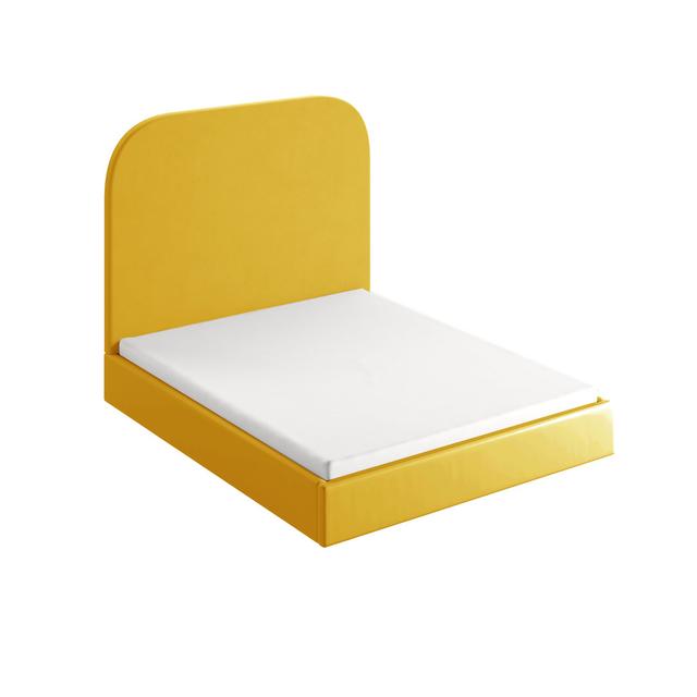 Plum Upholstered Storage Bed Happy Barok Size: European Kingsize (160 x 200 cm), Upholstery: Yellow on Productcaster.