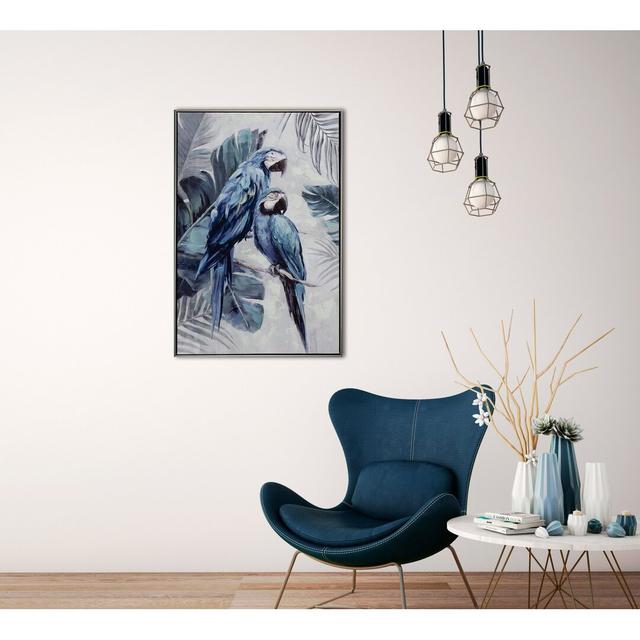 Gerahmtes Leinwandbild Blue Parrots East Urban Home on Productcaster.