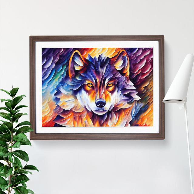 Wolf Painting Vol.3 Abstract - Picture Frame Graphic Art 17 Stories Frame Colour: Walnut Framed, Size: 34cm H x 46cm W x 2cm D on Productcaster.