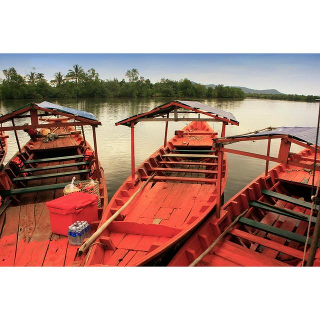 Guiliaine Colorful Boat - Wrapped Canvas Print Breakwater Bay Size: 51cm H x 76cm W x 3.8cm D on Productcaster.