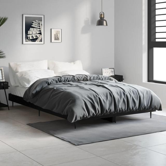 Loginov Bed Frame 17 Stories Colour: Black, Size: 140 x 200cm on Productcaster.