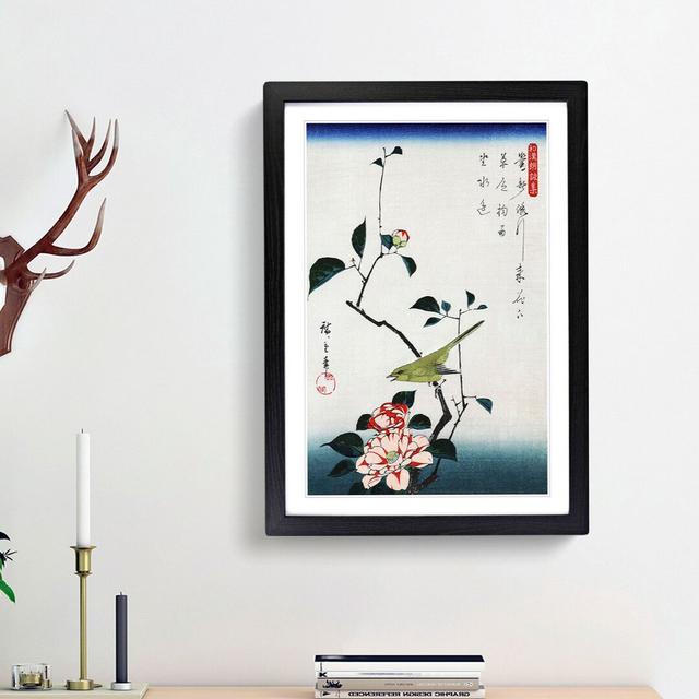 Camellia and a Nightingale by Utagawa Hiroshige - Picture Frame Painting Print East Urban Home Frame Option: Black Framed, Size: 65cm H x 48cm W x 2cm on Productcaster.