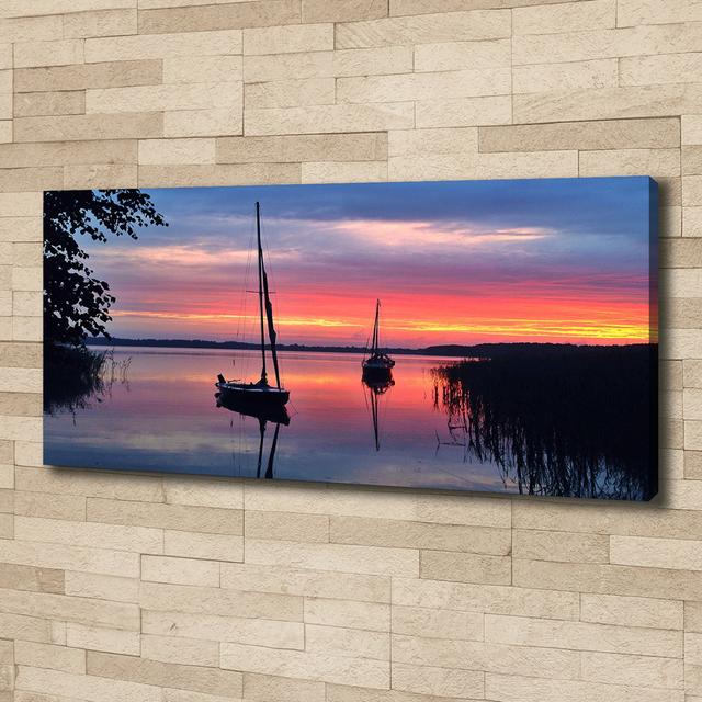 Sailboats at Sunset - Wrapped Canvas Art Prints Longshore Tides on Productcaster.