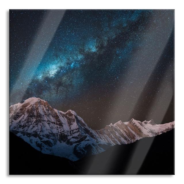 Glasbild Annapurna bei Nacht Alpen Home Größe: 60 cm H x 60 cm B x 0.4 cm T on Productcaster.