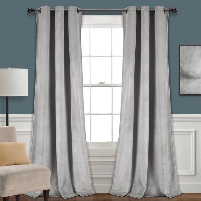 Belknap Room Darkening Thermal Curtain (Set of 2) Blue Elephant Size per Panel: 96.5cm W x 213cm L, Curtain Colour: Light Grey on Productcaster.