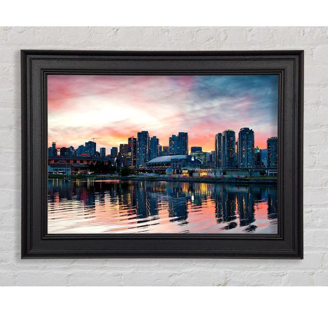 Vancouver Sunset Framed Print Ebern Designs Size: 42cm H x 59.7cm W x 8cm D, Format: Gold Framed Paper on Productcaster.