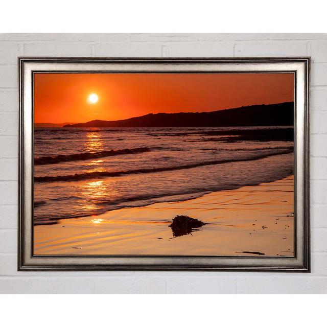 Movement Of The Orange Ocean Framed Print Wall Art House of Hampton Size: 84.1cm H x 118.9cm W x 1.5cm D, Format: Gunmetal Framed Paper on Productcaster.