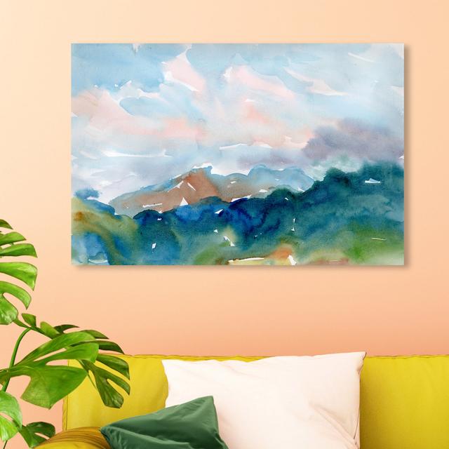 'Mountain Range Landscape' Painting on Wrapped Canvas East Urban Home Size: 61 cm H x 91.4 cm W on Productcaster.