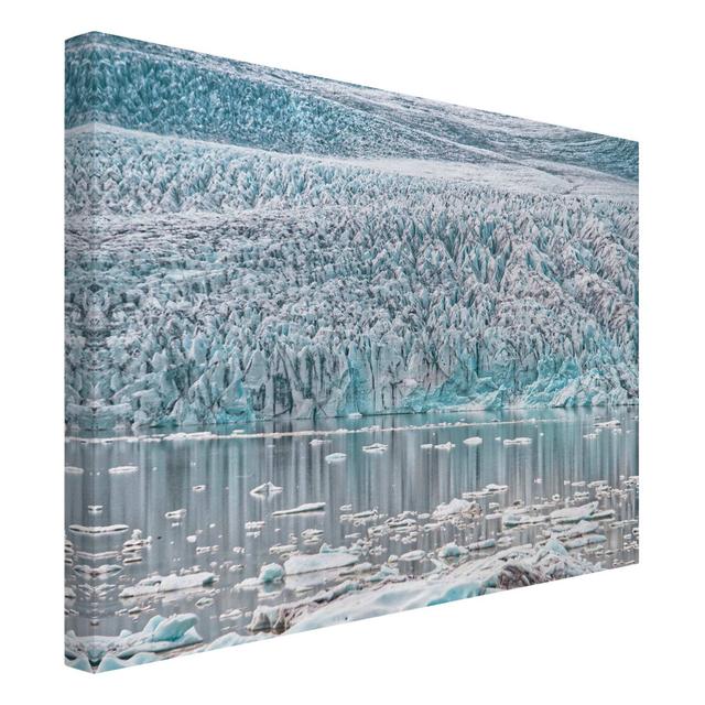 Glacier in Iceland - Wrapped Canvas Photograph Ebern Designs Format: Recycled Canvas 330g/m², Size: 75cm H x 100cm W on Productcaster.