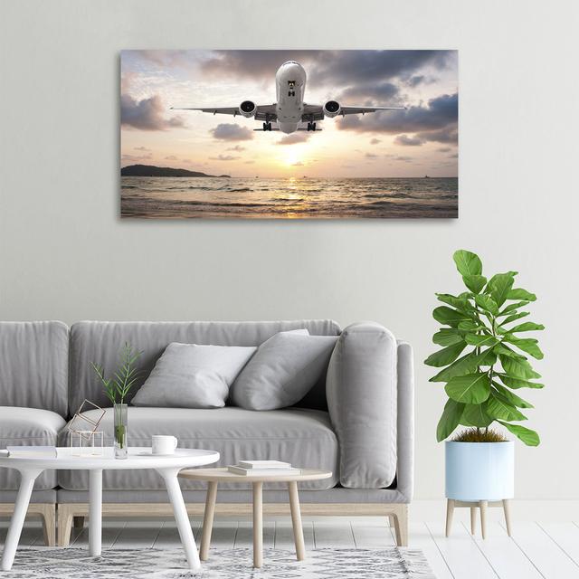 Canvas Print - Wall Art - Prints On Canvas - 100X50 Image Picture Theme: Airplane By The Sea House of Hampton on Productcaster.