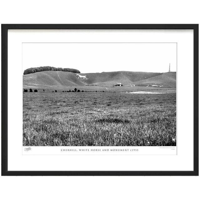 'Cherhill, White Horse and Monument C1955' - Picture Frame Photograph Print on Paper The Francis Frith Collection Size: 40cm H x 50cm W x 2.3cm D on Productcaster.