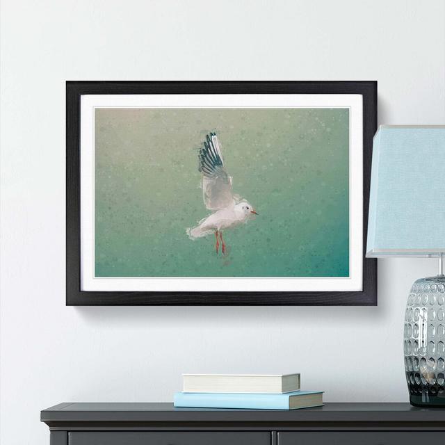 Seagull in Abstract - Picture Frame Graphic Art Print East Urban Home Size: 40cm H x 60cm W x 2cm D, Frame Option: Black on Productcaster.