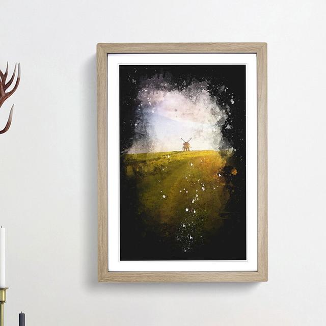 Windmill upon a Hill in Warwickshire - Picture Frame Painting Print East Urban Home Size: 87cm H x 62cm W x 2cm D, Frame Option: Oak Framed on Productcaster.