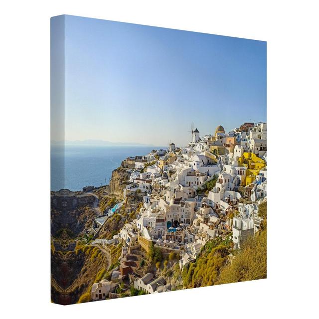 Oia on Santorini - Wrapped Canvas Graphic Art Ebern Designs Size: 60cm H x 60cm W on Productcaster.