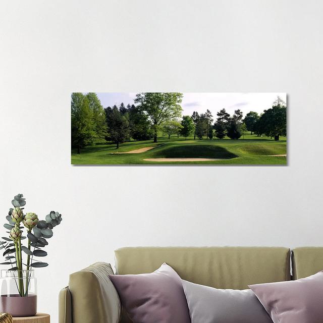 Sand Traps On A Golf Course, Baltimore Country Club, Baltimore, Maryland, USA #2 - Wrapped Canvas Panoramic Print Brayden Studio Size: 40.64cm H x 121 on Productcaster.