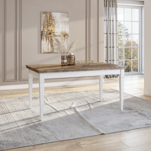 Widner Extendable Dining Table August Grove Table Base Colour: White on Productcaster.