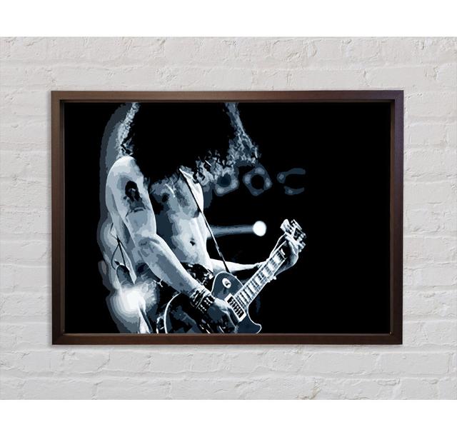 Slash On Guitar Blue - Einzelbildrahmen Kunstdrucke auf Leinwand Bright Star Größe: 84,1 cm H x 118,9 cm B on Productcaster.