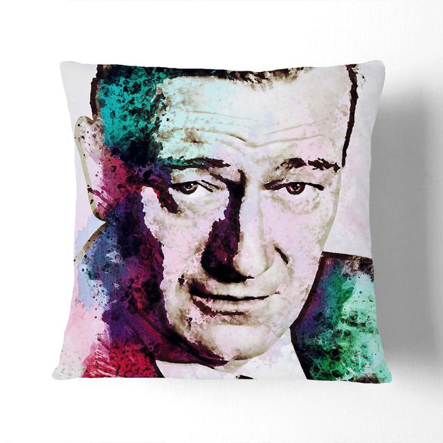 John Wayne in Abstract Cushion with Filling East Urban Home Size: 55cm H x 55cm W x 20cm D, Backing Colour: Black on Productcaster.