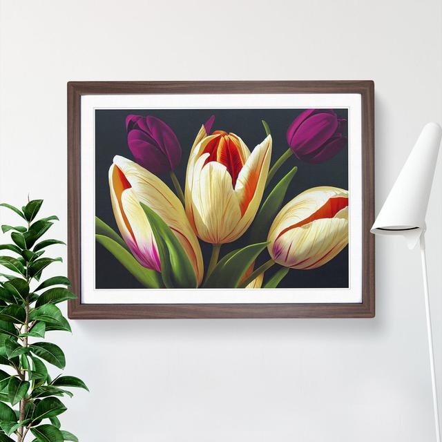 Favourable Tulip Flowers - Picture Frame Graphic Art ClassicLiving Frame Colour: Walnut, Size: 25cm H x 34cm W x 2cm D on Productcaster.