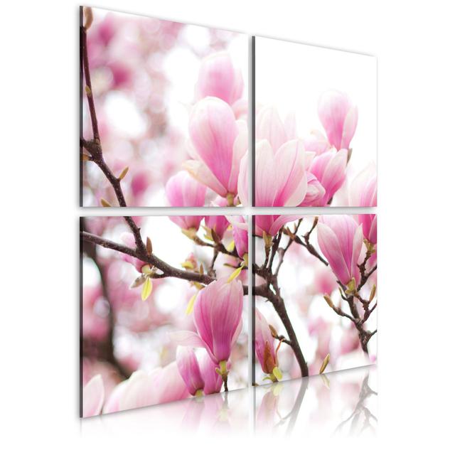 Canvas Print - Blooming Magnolia Tree Ebern Designs on Productcaster.