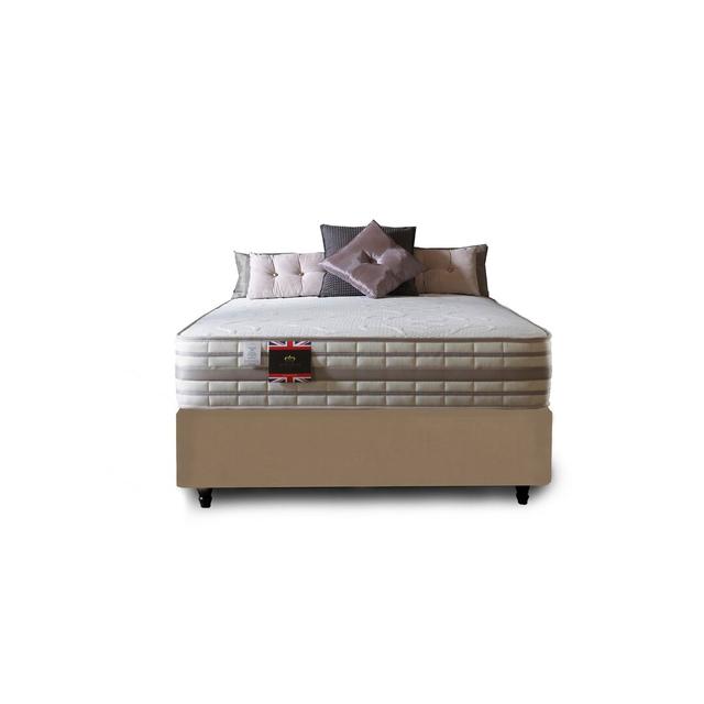 Aspelare Small Double Pocket Memory 2000 Divan Bed Fairmont Park Colour: Mink Plush Velvet, Size: Super King (6'), Storage Type: 2 Drawers on Productcaster.