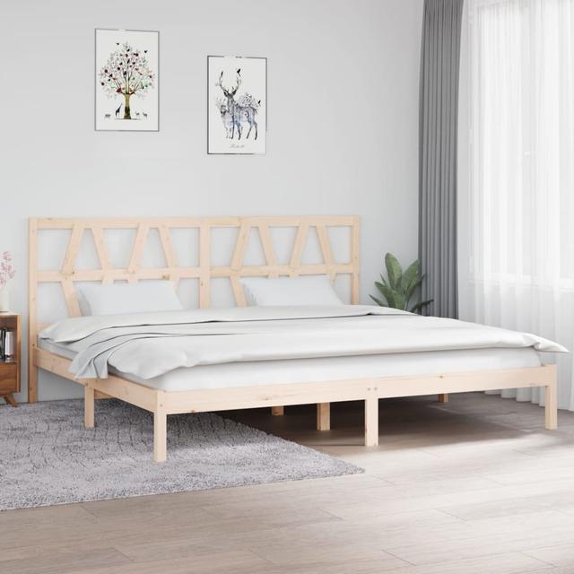 Bed Frame Solid Wood Corrigan Studio Colour: Brown, Size: 200 x 200 cm on Productcaster.