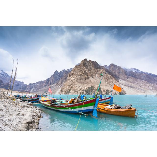 Natural view along Attabad lake in Pakistan mountains at Hunza valley House of Hampton Size: 51cm H x 76cm W on Productcaster.