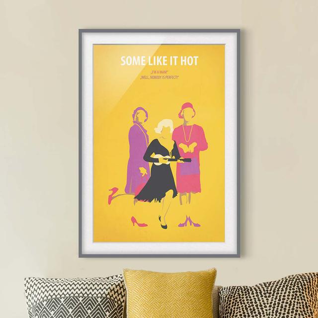 Movie Poster Some Like It Hot - Picture Frame Graphic Art on Paper Bilderwelten Size: 70cm H x 50cm W x 2cm D, Frame Option: Grey Framed on Productcaster.