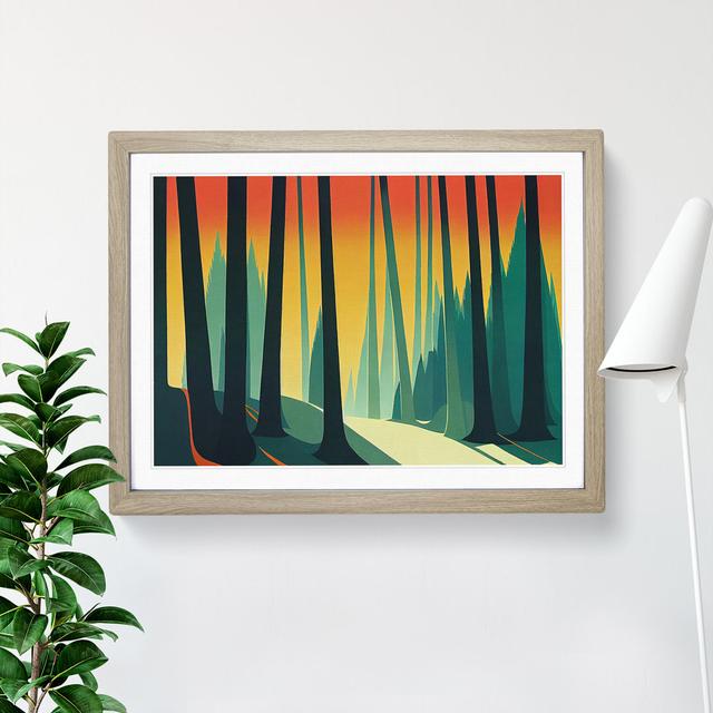 XH1022-8169X Spring Forest Art Deco Vol.7 - Single Picture Frame Print Alpen Home Size: 25cm H x 34cm W x 2cm D, Frame Colour: Oak on Productcaster.