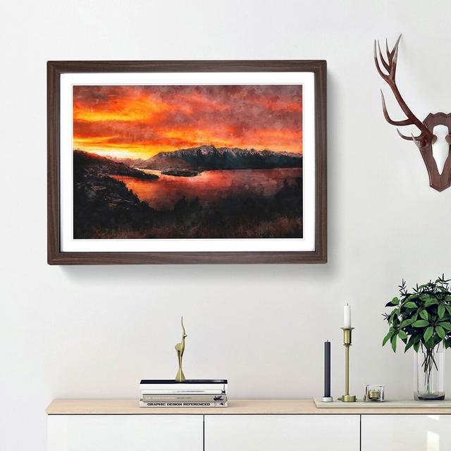 Sunset over Queenstown - Picture Frame Painting Print East Urban Home Frame Option: Walnut Framed, Size: 45cm H x 63cm W x 2cm D on Productcaster.