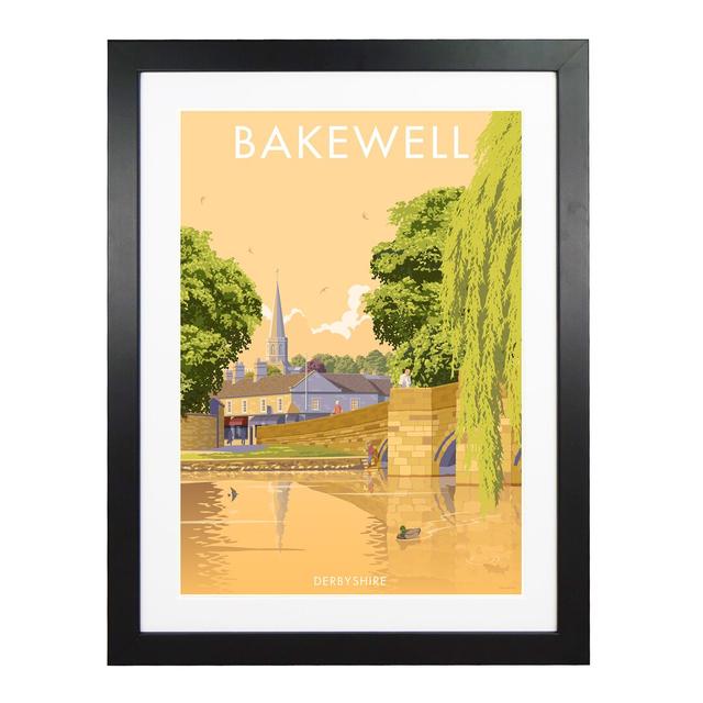 Bakewell Derbyshire - Graphic Art Print 17 Stories Size: 40cm H x 30cm W x 3cm D, Frame Option: Black Framed on Productcaster.