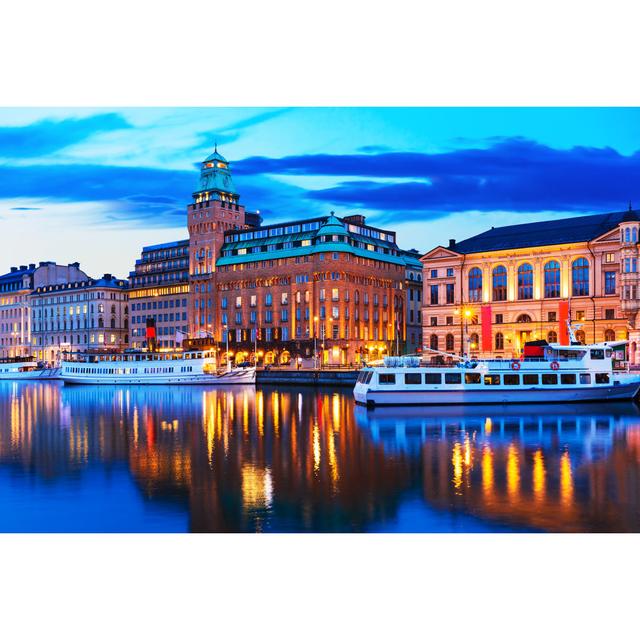 Evening Scenery of Stockholm by Scanrail - Wrapped Canvas Photograph 17 Stories Size: 61cm H x 91cm W on Productcaster.