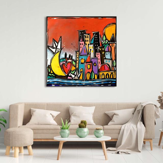 Magical Sunset by Wallas - Wrapped Canvas Print ClassicLiving Size: 40cm H x 40cm W on Productcaster.