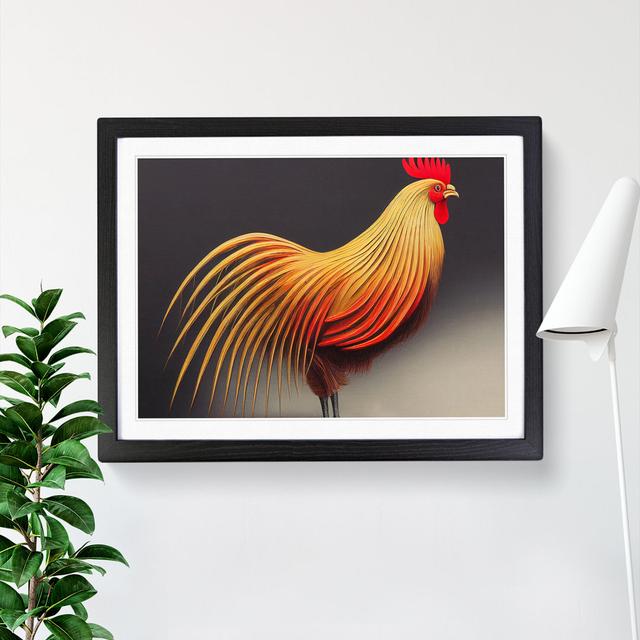 Imaginative Rooster - Single Picture Frame Print Brambly Cottage Size: 46cm H x 64cm W x 2cm D, Frame Colour: Black on Productcaster.