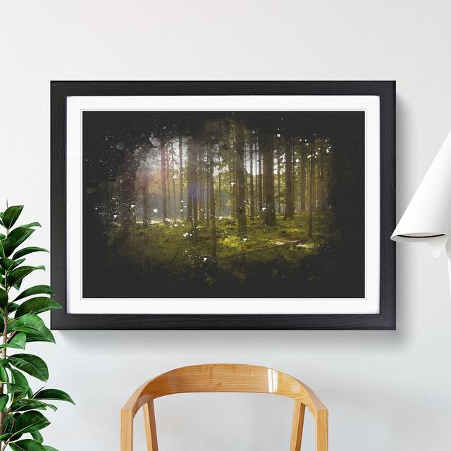 Sunlight Forest Vol.2 Paint Splash - Picture Frame Graphic Art East Urban Home Size: 65cm H x 90cm W x 2cm D, Frame Option: Black on Productcaster.