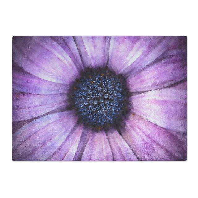 Tempered Glass the Eye of a Purple Flower Chopping Board East Urban Home Size: 28.5 cm x 39 cm on Productcaster.