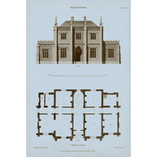 Chambray House & Plan V by Thomas Kelly - Wrapped Canvas Print Rosalind Wheeler Size: 46cm H x 30cm W on Productcaster.