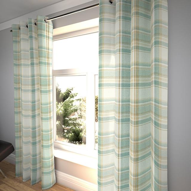 Coova Heritage Tailored Eyelet Blackout Thermal Curtains (Set of 2) Union Rustic Panel Size: 116 W x 182 D cm, Colour: Duck Egg Blue on Productcaster.