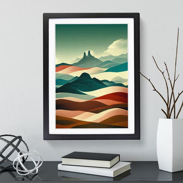 Surreal Abstract Mountain Landscape No.3 - Single Picture Frame Print Alpen Home Size: 34cm H x 25cm W x 2cm D, Frame Colour: Black Framed on Productcaster.