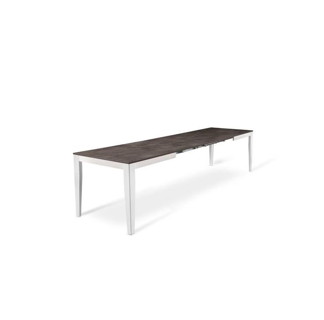 Big Ebern Designs Table Base Colour: White, Table Top Colour: Grey on Productcaster.