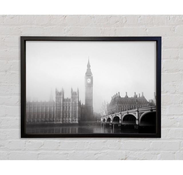 Morning Mist Over London T - Single Picture Frame Art Prints on Canvas Bright Star Size: 84.1cm H x 142.2cm W x 3.3cm D on Productcaster.