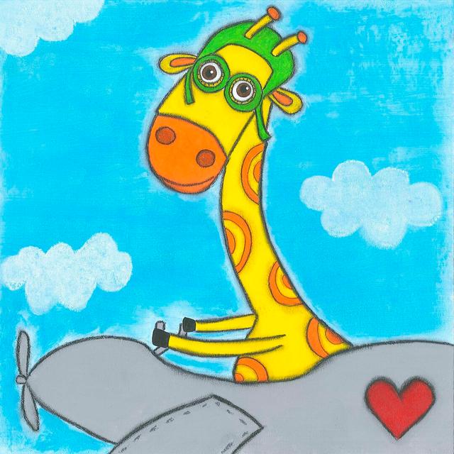 Super Animal - Giraffe by Tatijana Lawrence - Wrapped Canvas Painting Zoomie Kids Size: 51cm H x 51cm W on Productcaster.