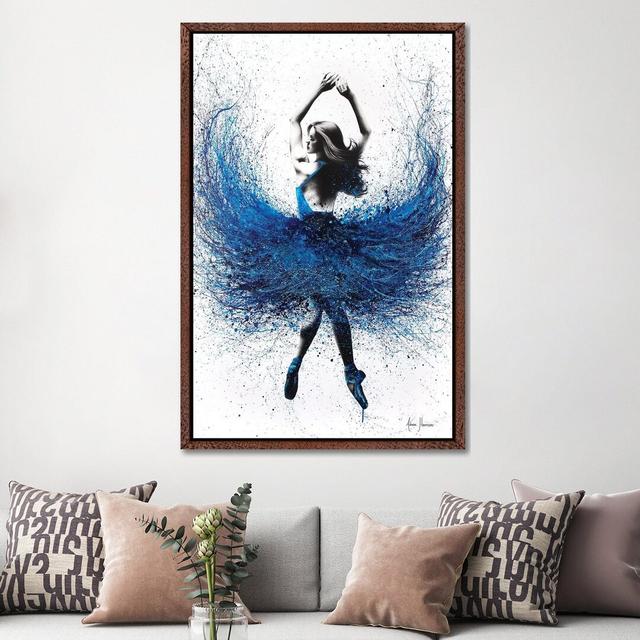 Grace Ballerina by Ashvin Harrison - Graphic Art Print on Canvas 17 Stories Format: Classic Brown Wood Framed, Size: 152.4cm H x 101.6cm W x 3.81cm D on Productcaster.