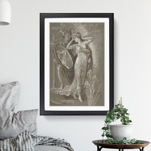 The Mirror of Venus by Walter Crane - Picture Frame Painting East Urban Home Size: 65cm H x 48cm W x 2cm D, Frame Option: Black Framed on Productcaster.