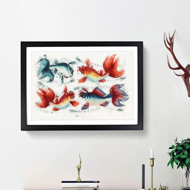 Two Gold & Silver Fish - Picture Frame Painting Print East Urban Home Size: 48cm H x 65cm W x 2cm D, Frame Option: Black Framed on Productcaster.