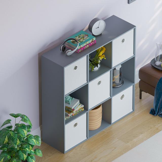 Herline Bookcase 17 Stories Colour: Grey/White on Productcaster.