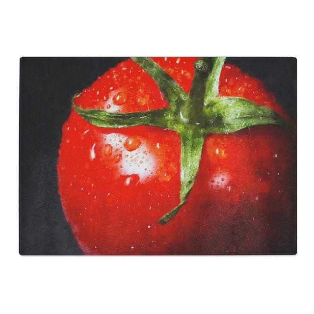 Tempered Glass Red Tomatoes Chopping Board East Urban Home Size: 20 cm x 28.5 cm on Productcaster.