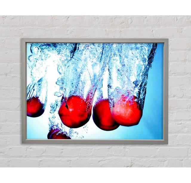 Red Fruit Splash Framed Print Ebern Designs Size: 84.1cm H x 118.9cm W on Productcaster.